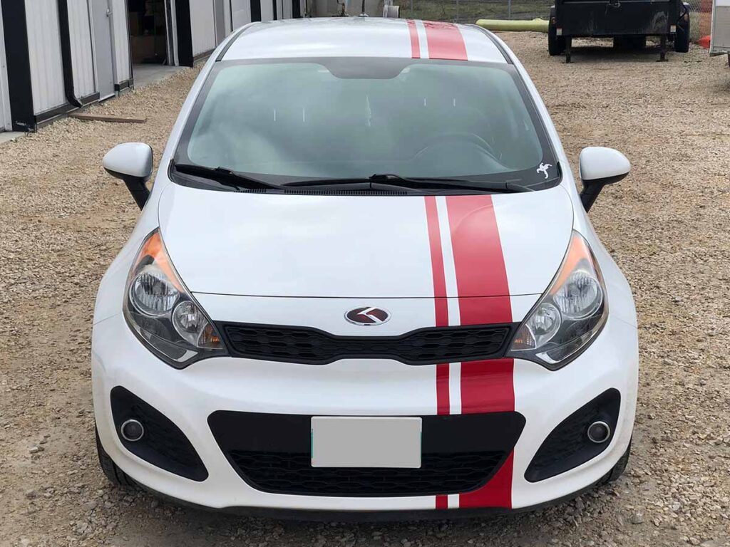 Racing Stripe on White